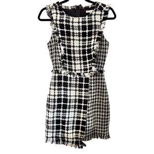 GB Black and White Houndstooth and Plaid Sleeveless Dress Size XS